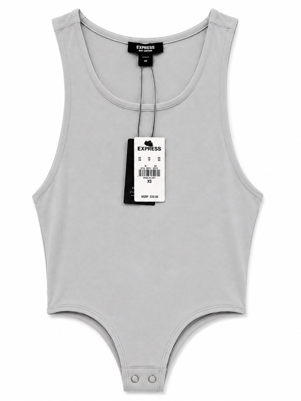 Express Light Gray Tank Bodysuit